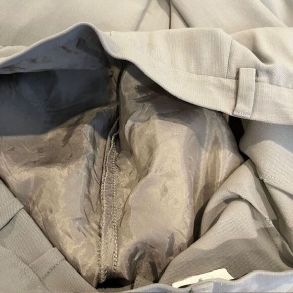 Giorgio Armani Linen Silk Blend Dress Slacks Light Gray Pockets Side Zip Size 42 - Picture 12 of 13
